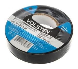 Изолента Volsten V02-7B-13х15-20 0,13х15 мм, черная, 20 метров 9796 