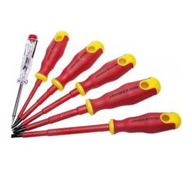 Набор диэлектрических отверток STAYER Profi-Electro SL:3.0x75 мм/4.0x100 мм/5.5x125 мм/PH:№1x80 мм/2x100 мм/100-250 В тестер 6 шт. 25145-H6_z01 
