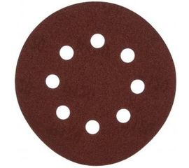 Круг абразивный на ворсовой подложке под липучку (5 шт; 125 мм; P120; 8 отв) MATRIX 73806 