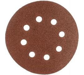 Круг абразивный на ворсовой подложке под липучку (5 шт; 125 мм; P100; 8 отв) MATRIX 73805 