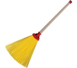 Синтетический веерный веник ЛАЙМА 29х26 см, деревянный черенок 40 см, еврорезьба, EXPERT 601830 