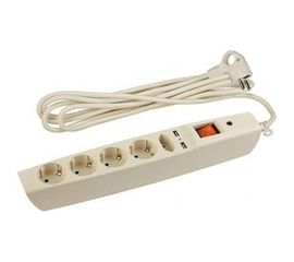 Сетевой фильтр 2м, с/з, слоновая кость SFU-5es-2m-I ЭРА C0043328 