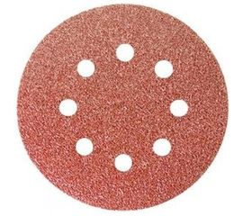 Круг абразивный на ворсовой подложке под липучку (5 шт; 125 мм; P24; 8 отв) MATRIX 73800 