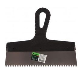 Шпатель из нержавеющей стали, 250 мм, зуб 4x4 мм, пластмассовая ручка СИБРТЕХ 85457 