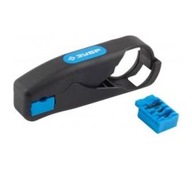 Съемник изоляции коаксиальных кабелей Зубр ЭКСПЕРТ высокопрочный фиберглассовый корпус, лезвия из стали У8А, 2 матрицы 22674 