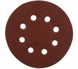 Круг абразивный на ворсовой подложке под липучку (5 шт; 125 мм; P180; 8 отв) MATRIX 73808 