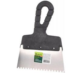 Шпатель из нержавеющей стали, 150 мм, зуб 4x4 мм, пластмассовая ручка СИБРТЕХ 85455 