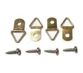 Петля-подвес ЕВРОПАРТНЕР Л-кольцо для картины, фоторамки, латунированная сталь 4 шт. 16 0331 1 