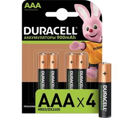 Аккумуляторные батареи Duracell HR03-4BL 850mAh предзаряженные 4шт Б0014861 