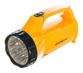 Аккумуляторный фонарь Ultraflash LED3819CSM 220В желтый, 9 LED + 12 SMD LED, 2 режима, SLA, коробка 12860 