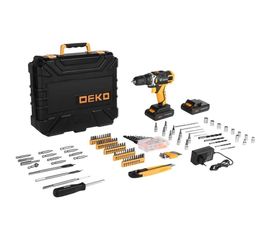Аккумуляторная дрель-шуруповерт DEKO DKCD20FU-Li + 193 аксессуара 063-4179 