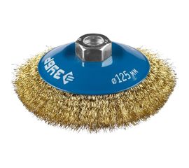 Щетка коническая (125 мм; М14; витая латунированная стальная проволока 0.3 мм) для УШМ 35267-125_z02 