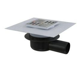 Сливной трап Alca Plast APV26C 105х105, 50 подводка – боковая, решетка – нержавеющая сталь 00022292 