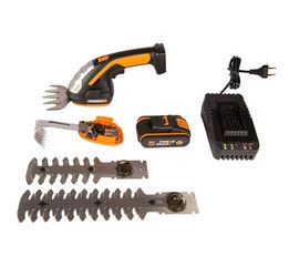 Аккумуляторные ножницы для стрижки травы и кустарников WORX АКБ 1x2 А*ч и ЗУ, в комплекте с тяпкой WG801E.5 