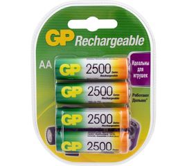 Перезаряжаемые аккумуляторы GP 250AAHC AA, емкость 2500 мАч - 4 шт 250AAHC-2DECRC4 