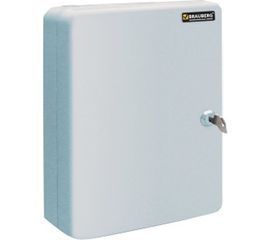 Шкафчик на 20 ключей BRAUBERG 200х160х80 мм, с замком, +20 брелоков, серый 290337 
