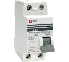Выключатель дифференциального тока УЗО EKF 2п 40А 30мА АС PROxima elcb-2-40-30-em-pro 9129141 