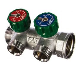 Регулирующий коллектор FAR 1" ВР-НР с 2 отв. 3/4" НР межосев. 45 мм FK 3821 134 