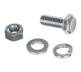 Болт ЗУБР (DIN933) в комплекте с гайкой (DIN934), шайбой (DIN125), шайбой пружинной (DIN127), 303436-08-020 