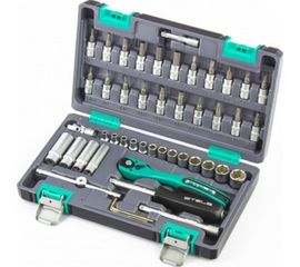 Набор инструмента 1/4", CrV, S2, усиленный кейс, 47шт STELS 14099 
