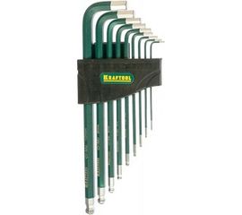 Набор длинных имбусовых ключей INDUSTRIE HEX1.5-10мм 9шт Kraftool 27445-H9 