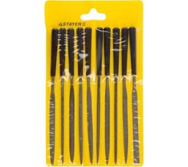 Набор надфилей с пластмассовой ручкой 100мм, 10шт STAYER 16011-H10_z01 