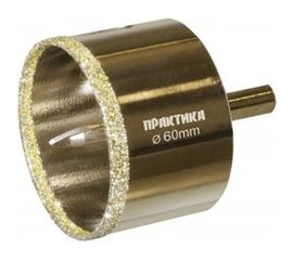 Коронка алмазная по керамограниту/керамике Профи (60х70 мм) ПРАКТИКА 917-699 