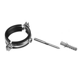 Трубный хомут с гайкой ЗУБР оцинкованный, в комплекте с сантехнической шпилькой и дюбелем 37866-107-116 