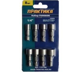 Набор головок серия Мастер (8шт; 5,6,7,8,9,10,11,13 мм) ПРАКТИКА 775-709 