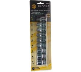 Набор торцевых головок (1/2 DR; звездочка) 9 предметов ЭВРИКА ER-95200 
