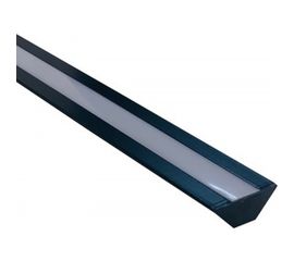 Накладной алюминиевый угловой профиль APEYRON для светодиодной ленты, анодированный, черный 08-03-Ч 