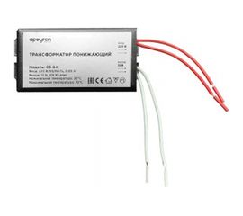 Понижающий трансформатор APEYRON 12В, 35-105Вт, 82х37х24мм, металл, черный 03-84 