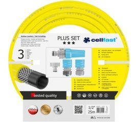 Поливочный набор Cellfast PLUS: шланг 1/2”, 25 м + комплект соединителей IDEAL 10-290 