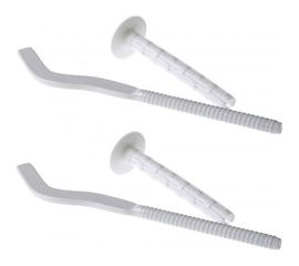 Сплющенный кронштейн для радиатора, с дюбелем диам. 7,5х180мм, белый 2шт MasterProf MP ИС.030132 