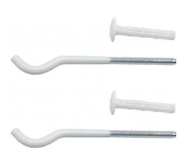 Кронштейн для радиатора с дюбелем, диам. 7,5х180мм, белый 2шт MasterProf MP ИС.030131 