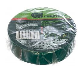 Изолента ПВХ СИБРТЕХ 15 ммх10 м 130 мкм зеленая 88791 