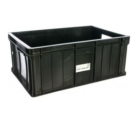 Мясной сплошной ящик, 600x400x250мм, черный, вес 2.2 кг ТАРА 00912 