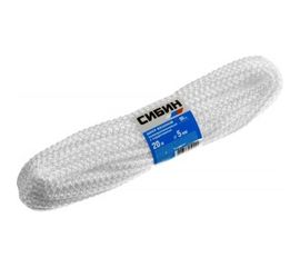 Вязаный полипропиленовый шнур с сердечником, белый, длина 20м, диаметр 5мм СИБИН 50255 