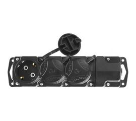 Колодка для удлинителя, 3 гнезда, заземление, защитные крышки, IP44, 3500Вт СИБИН 55114-3 