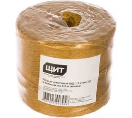 Джутовый шпагат ЩИТ ШД 1,2 ктекс П 2 пол. 2-ниточный в боб. по 0,5 кг желтый 