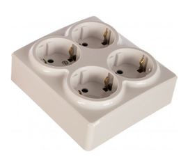 Розетка ЭРА Эксперт 11-2211-01 4х2P+E Schuko со шторками, 16АХ-250В, ОУ, белый Б0020709 