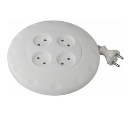 Удлинитель ЭРА UR-4-7m-W белый рулетка, без заземления, 2x0.75мм2, 4гн, 7м Б0019041 