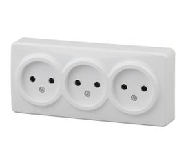 Розетка ЭРА Эксперт 11-2207-01 3х2P, 16АХ-250В, ОУ, белый Б0020697 