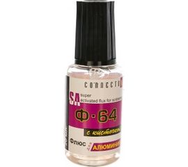 Флюс для пайки алюминия Ф-64 с кисточкой 20 мл Connector Ф-64 F64-KIS-20 