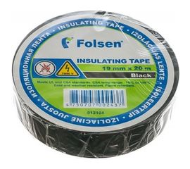 Изоляционная лента Folsen 19ммx20м черная Premium от -18oC до +105oC 012104 