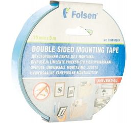 Универсальная лента для монтажа Folsen 19ммх5мx1,1мм белая вспененный РЕ в индивидуальной упаковке 030810519 
