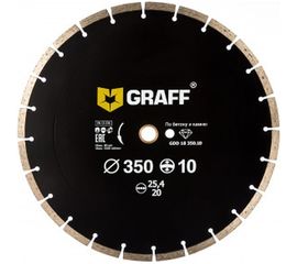 Диск алмазный сегментный по бетону и камню (350х25.4/20 мм; 10х3.4 мм) GRAFF GDD 18 350.10 
