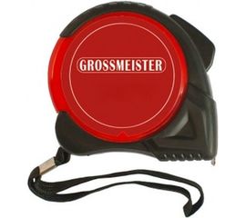 Рулетка GROSSMEISTER резинопластиковый корпус, белое полотно, 7,5м*25мм 009105003 