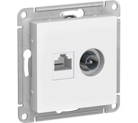Механизм розетки Schneider Electric 2-м ATLAS DESIGN RJ45 5E+TV, белая ATN000189 1240163 