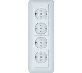 Розетка Schneider Electric 4-м ОП Прима 16А 250В с заземлением SchE RA16-411M-BI 285465 